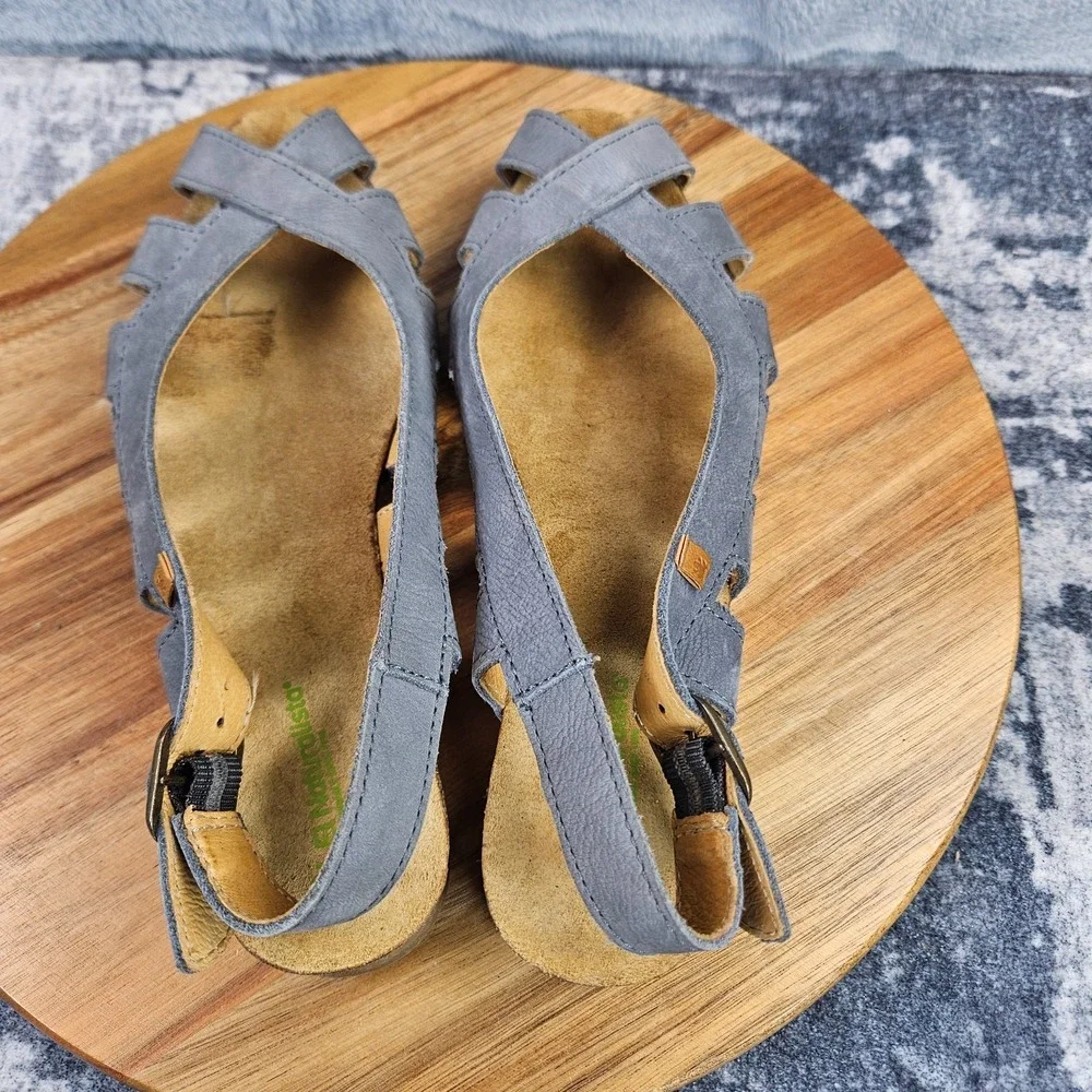 El Naturalista Sandals Womens 39 US 8.5 Gray Slingback Comfort Buckle Slip On